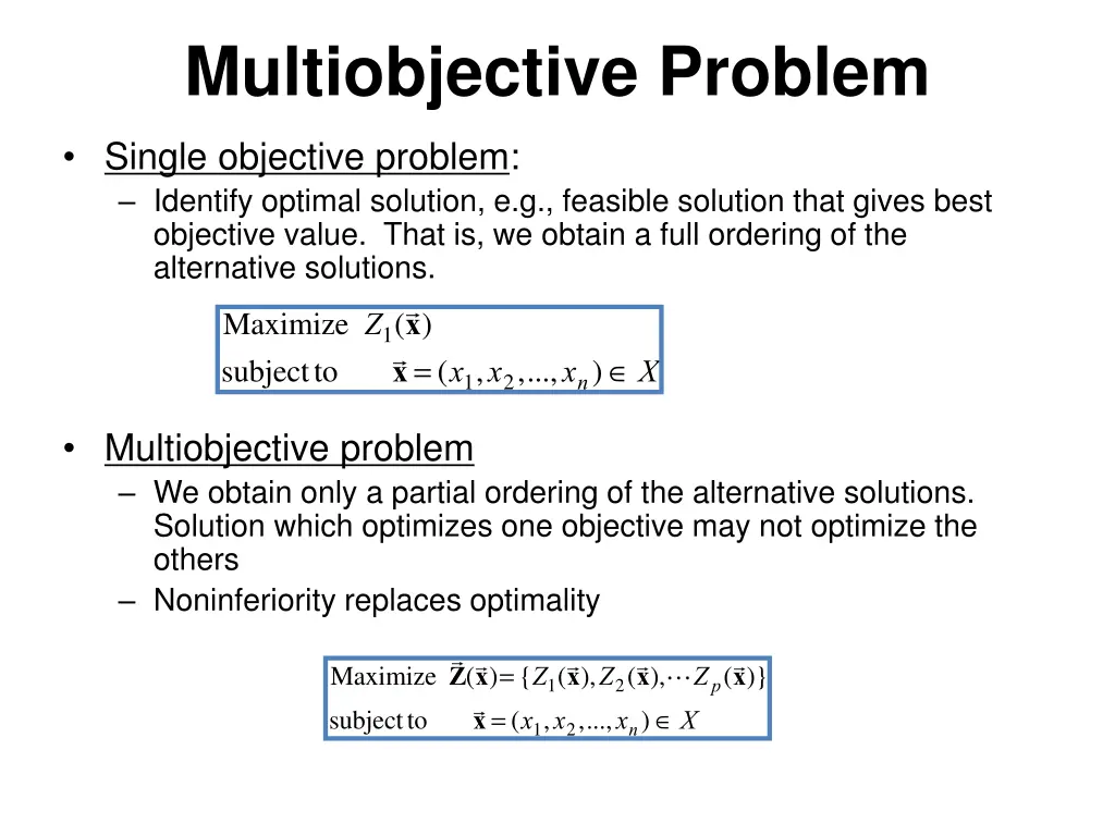 multiobjective problem