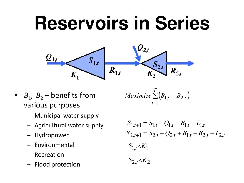 reservoirs in series