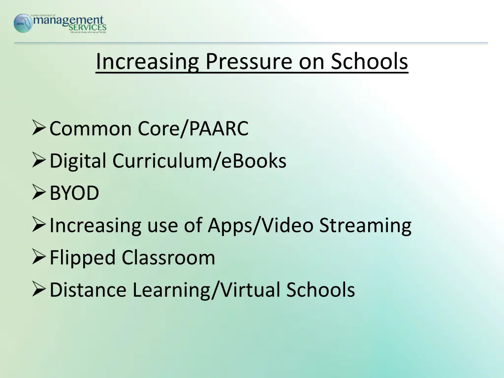 increasing pressure on schools