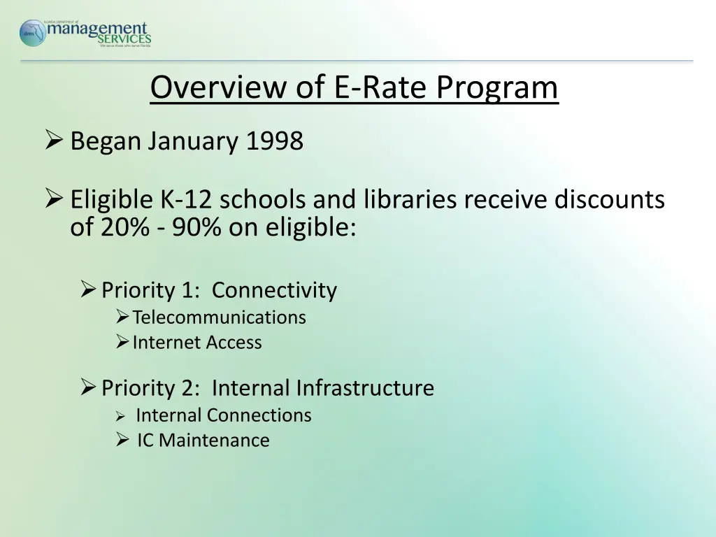 overview of e rate program