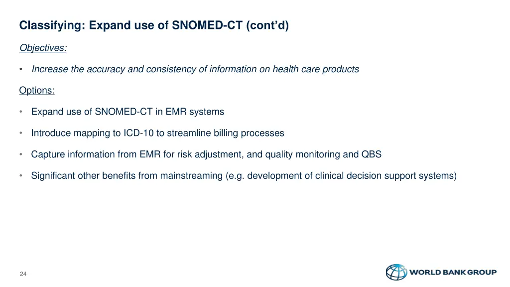 classifying expand use of snomed ct cont d