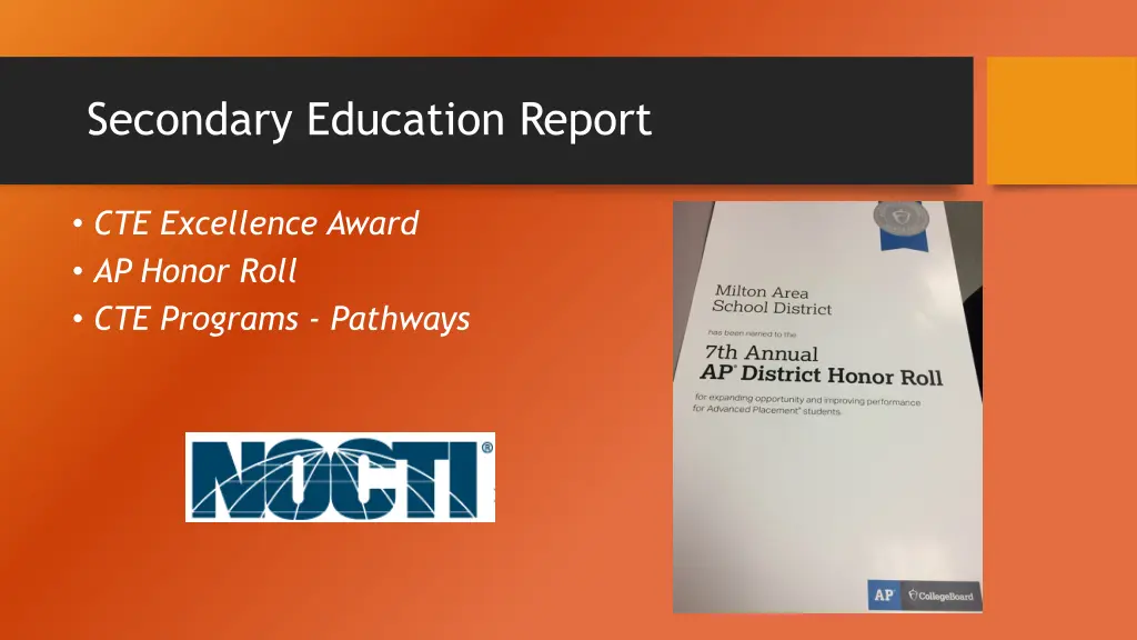 secondary education report 1