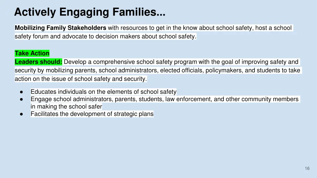 actively engaging families