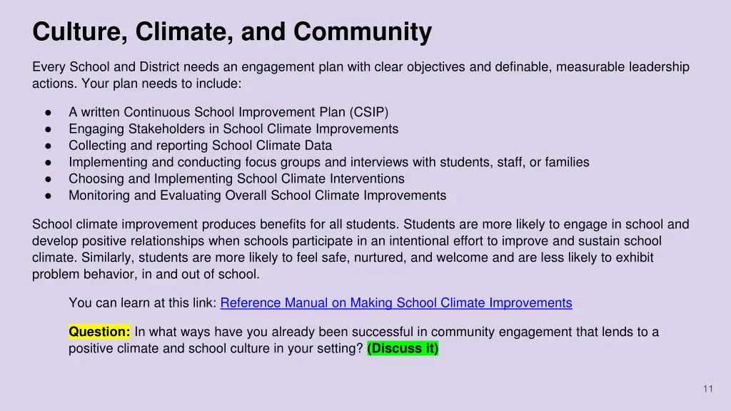 culture climate and community