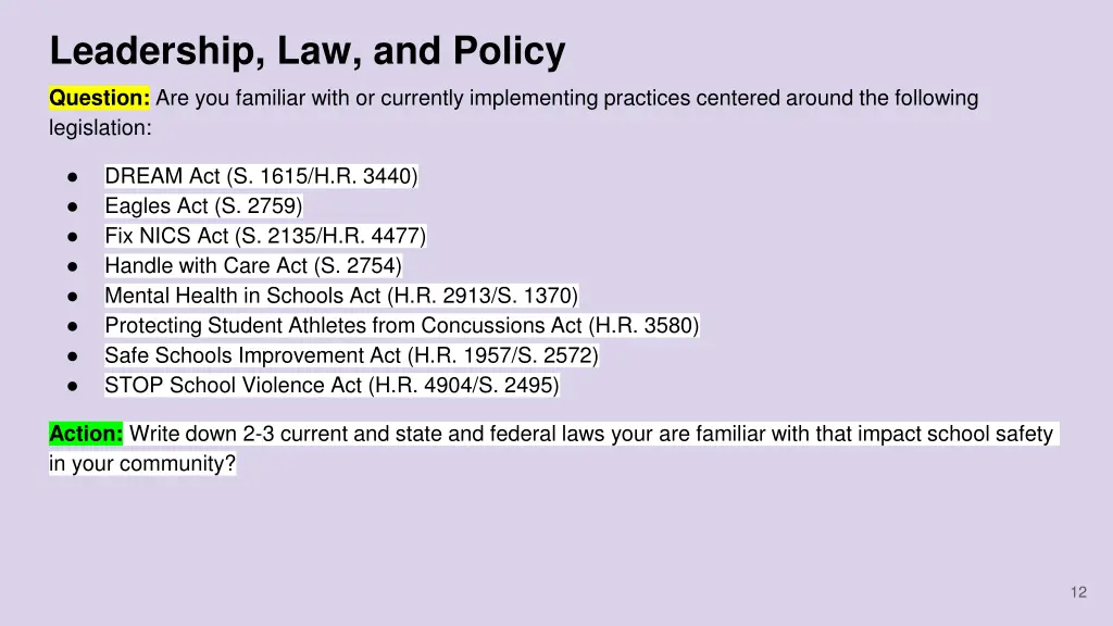 leadership law and policy