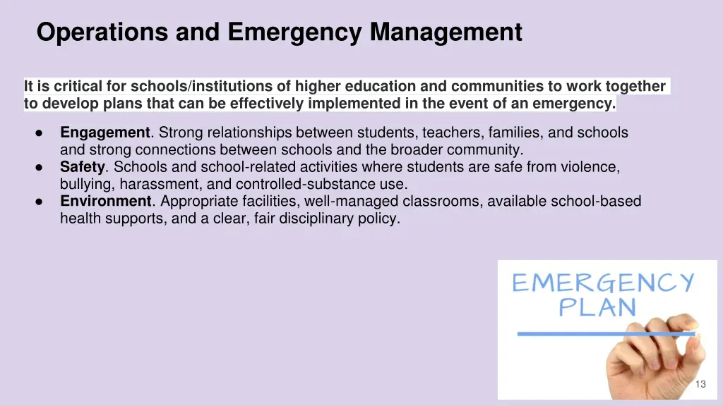 operations and emergency management