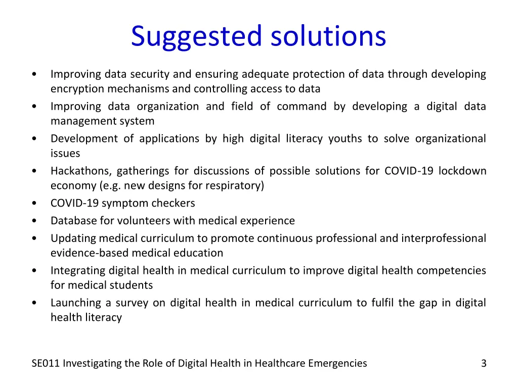 suggested solutions