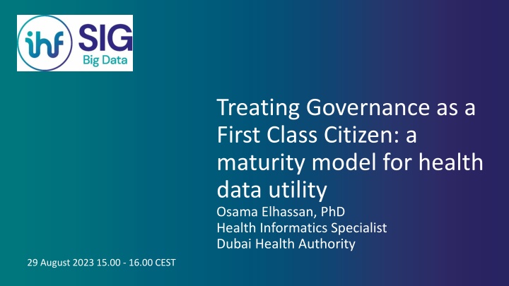 treating governance as a first class citizen