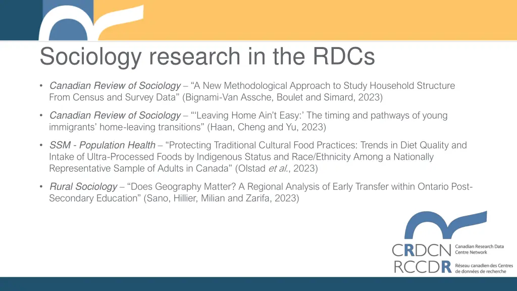 sociology research in the rdcs