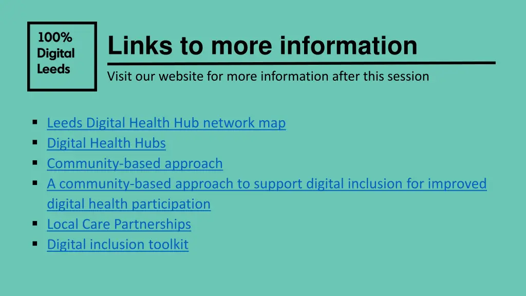 links to more information