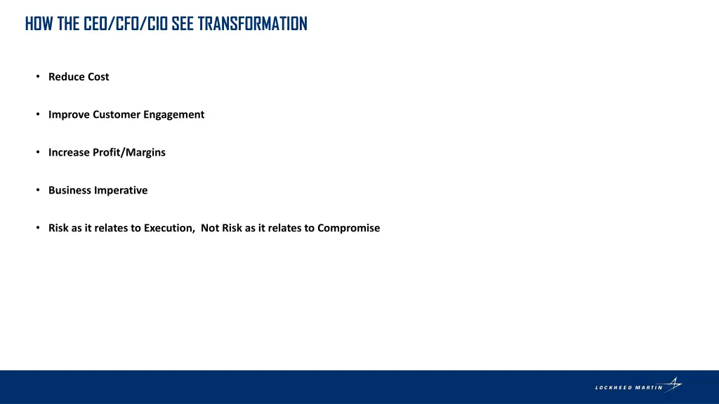 how the ceo cfo cio see transformation