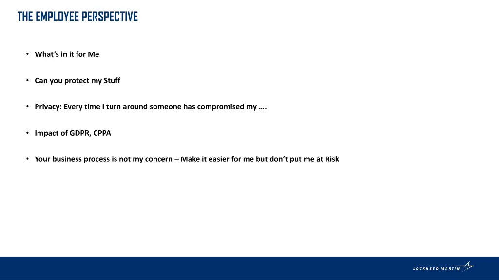 the employee perspective