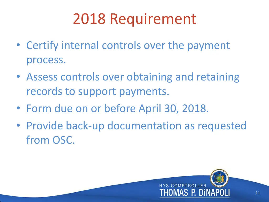 2018 requirement