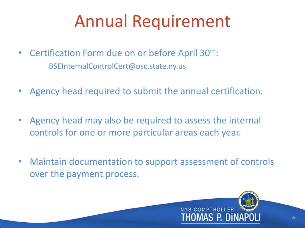 annual requirement
