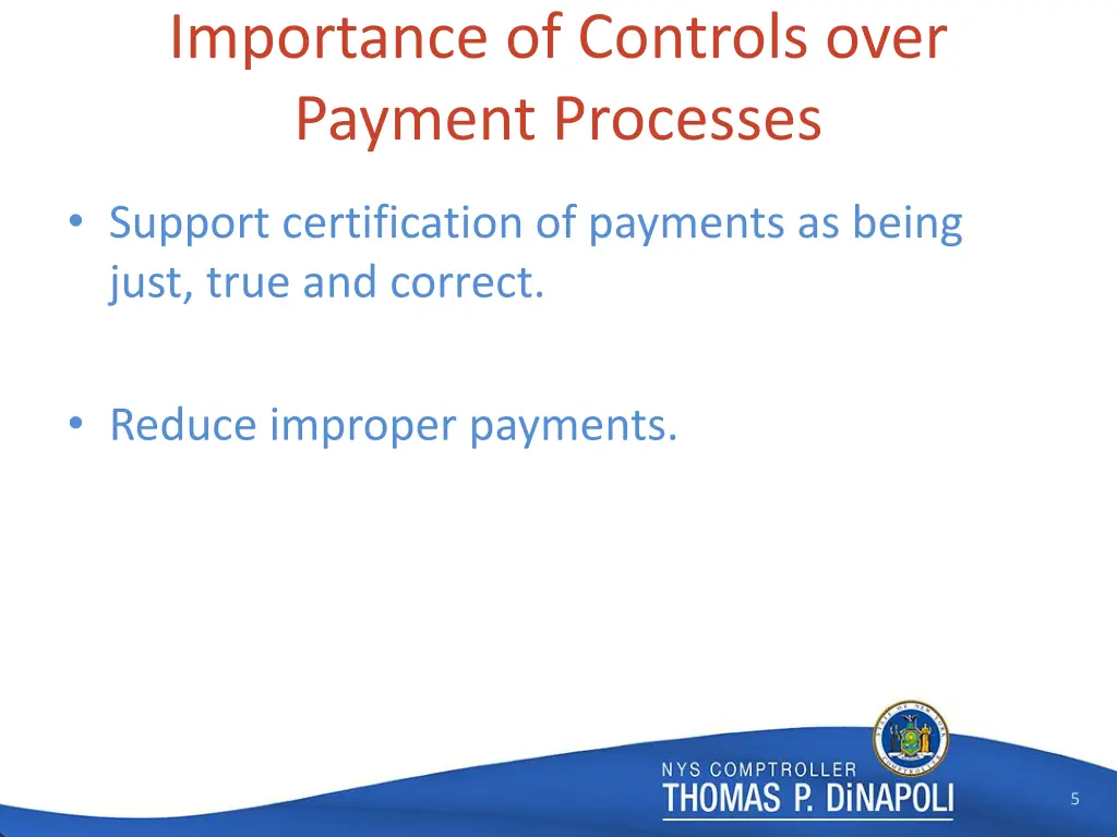 importance of controls over payment processes