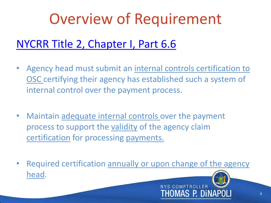overview of requirement 1