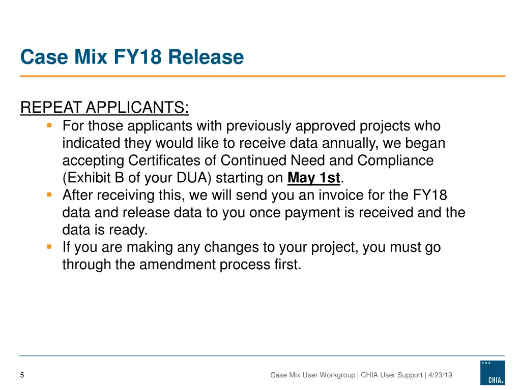 case mix fy18 release 1
