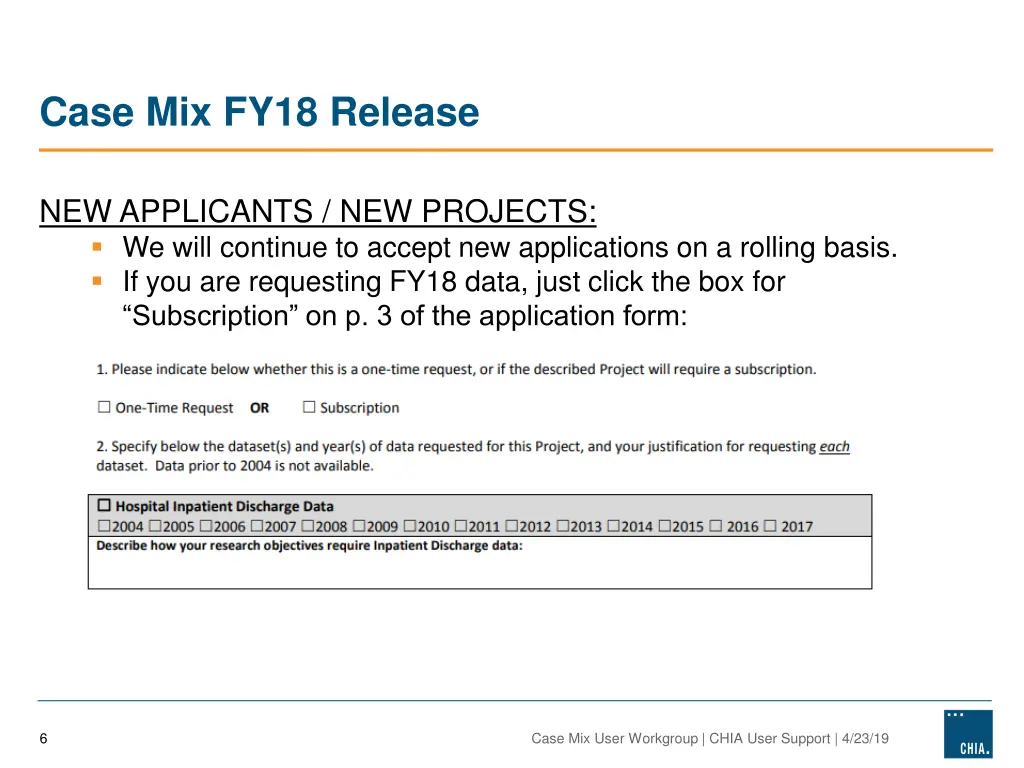 case mix fy18 release 2