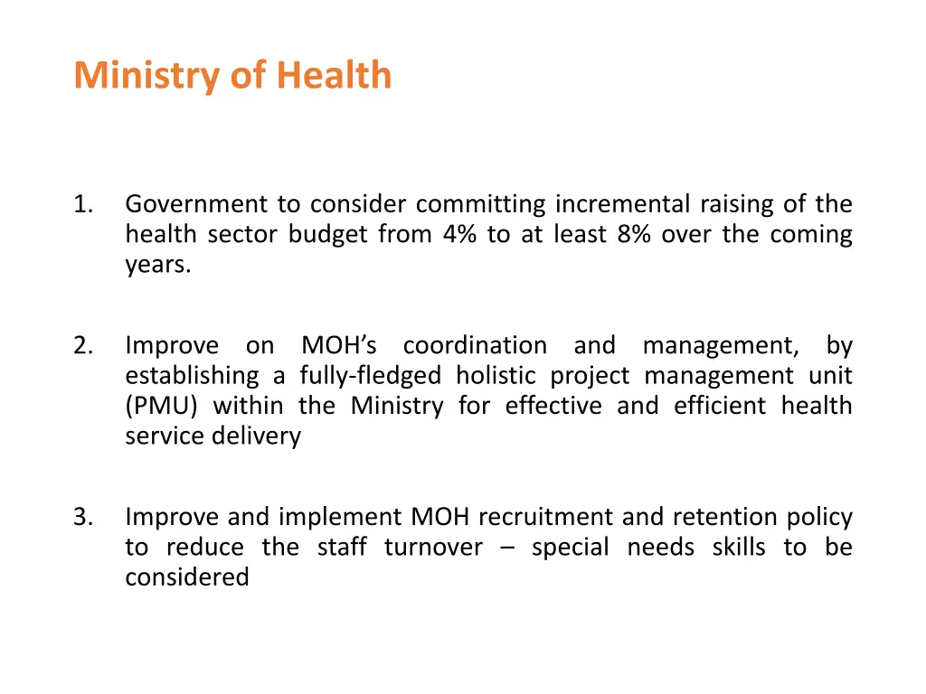 ministry of health