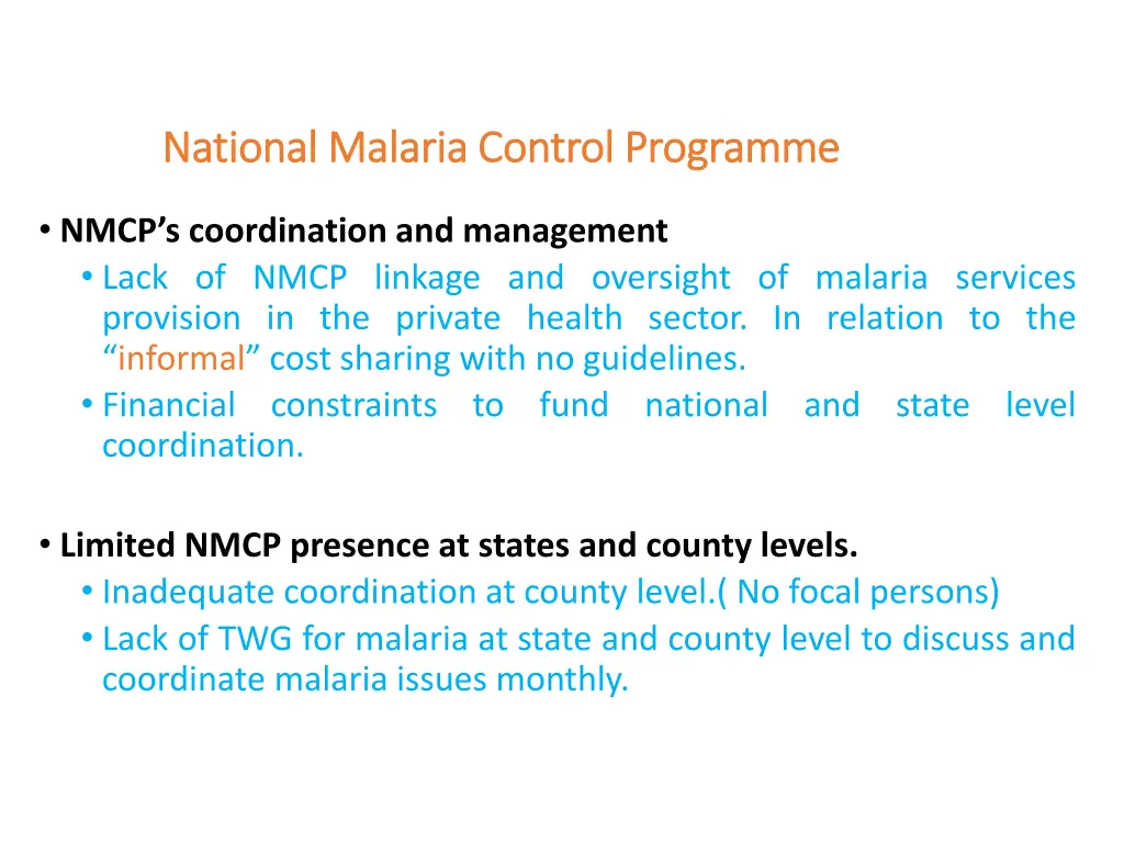 national malaria control programme national
