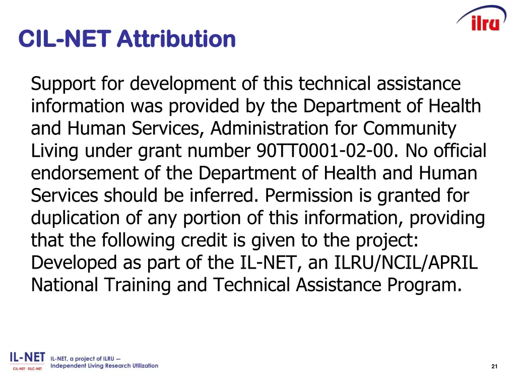 cil cil net net attribution attribution