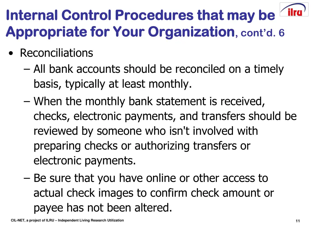 internal control procedures that may be internal 3