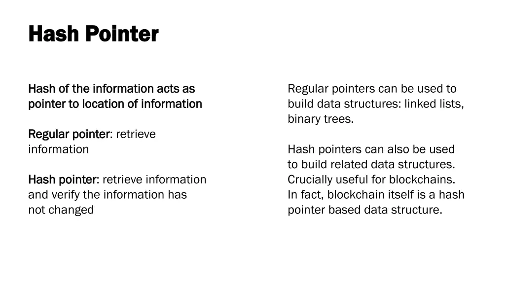 hash pointer hash pointer