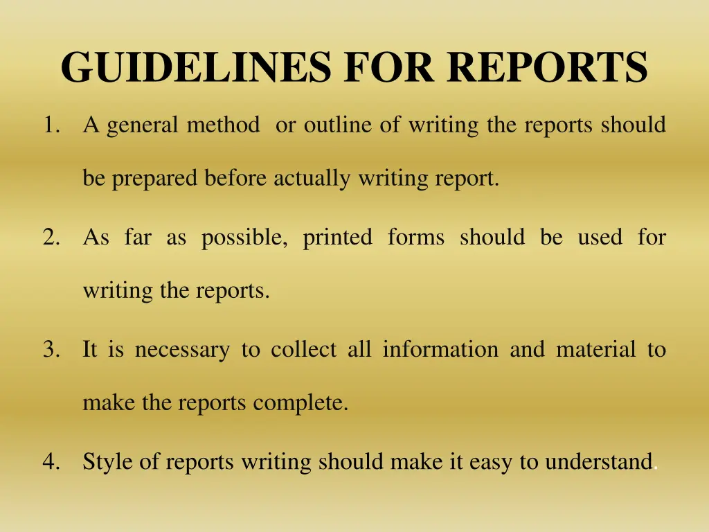 guidelines for reports