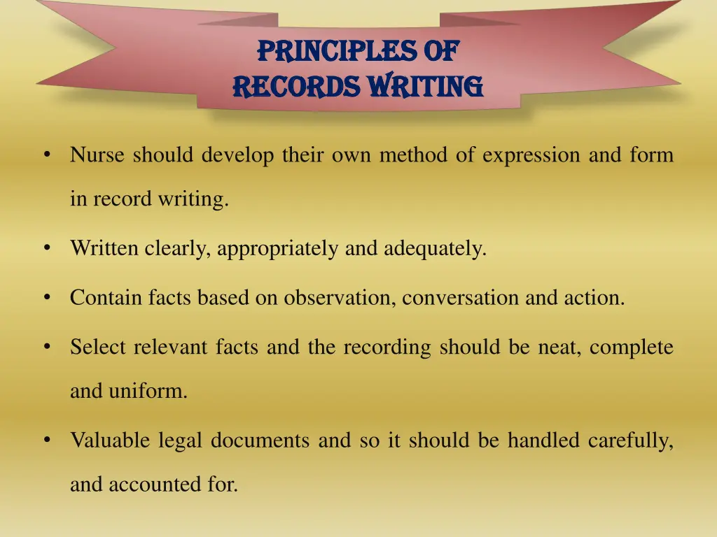 principles of principles of records writing