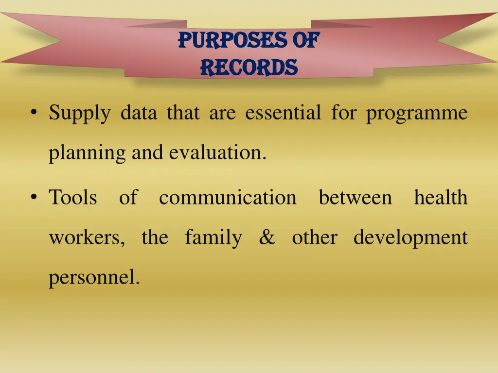purposes of purposes of records records