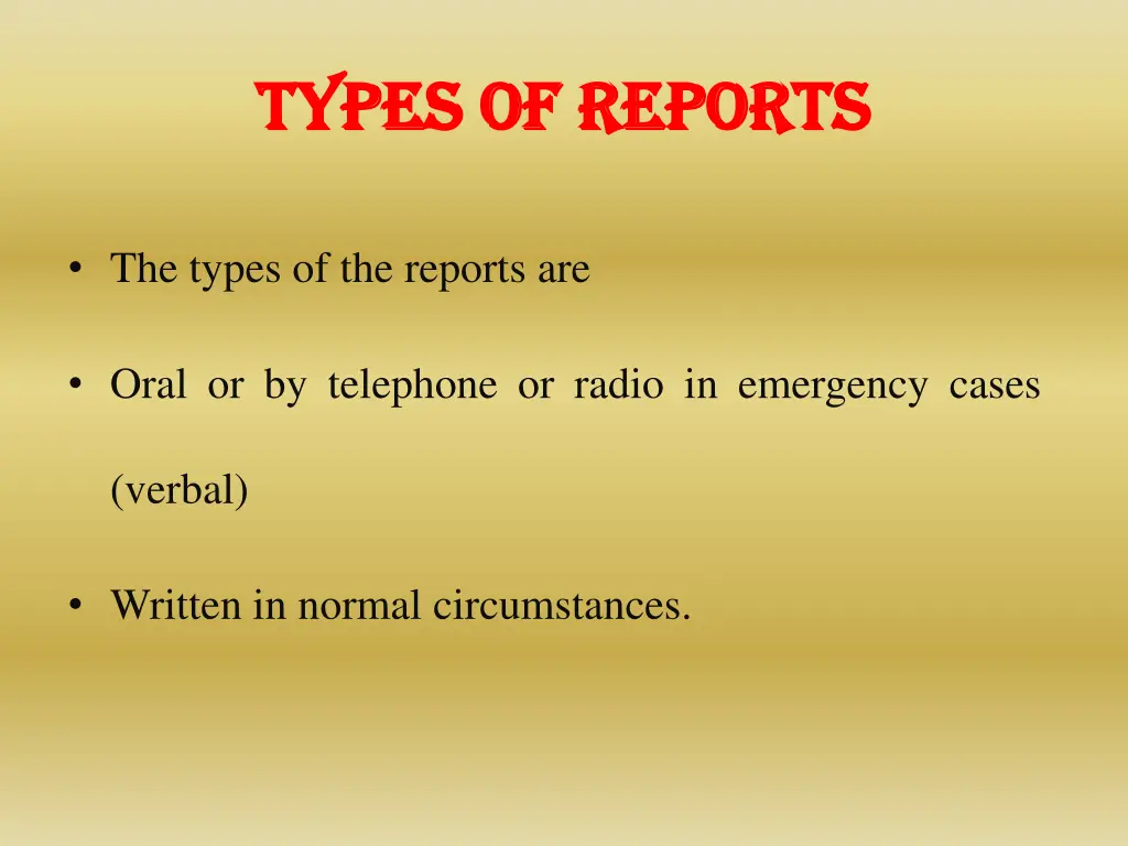 types of reports types of reports