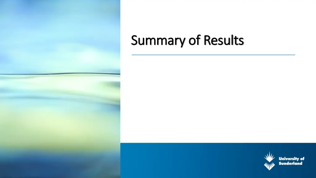 summary of results summary of results
