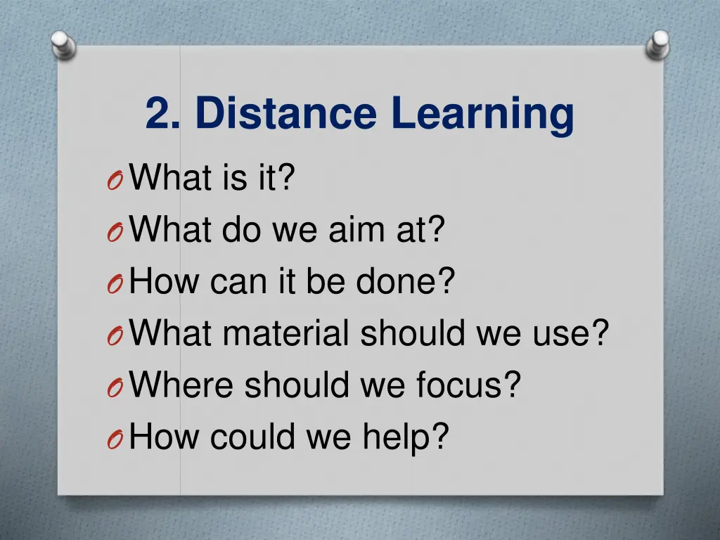 2 distance learning
