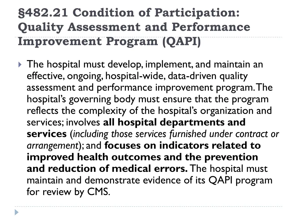 482 21 condition of participation quality