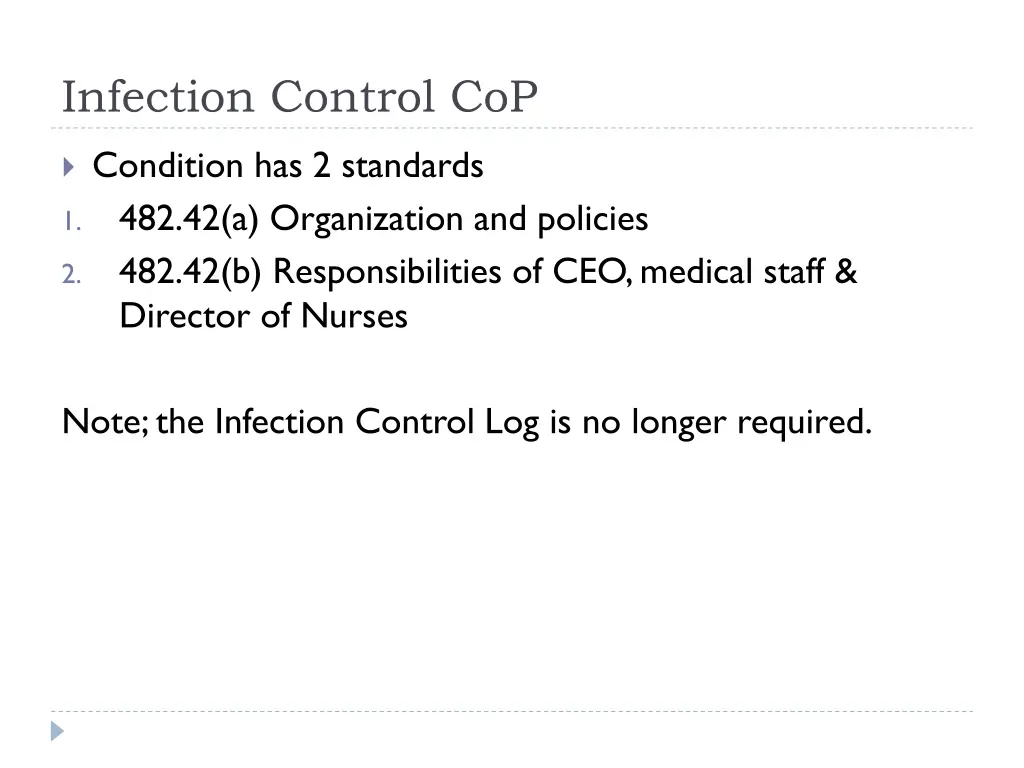 infection control cop