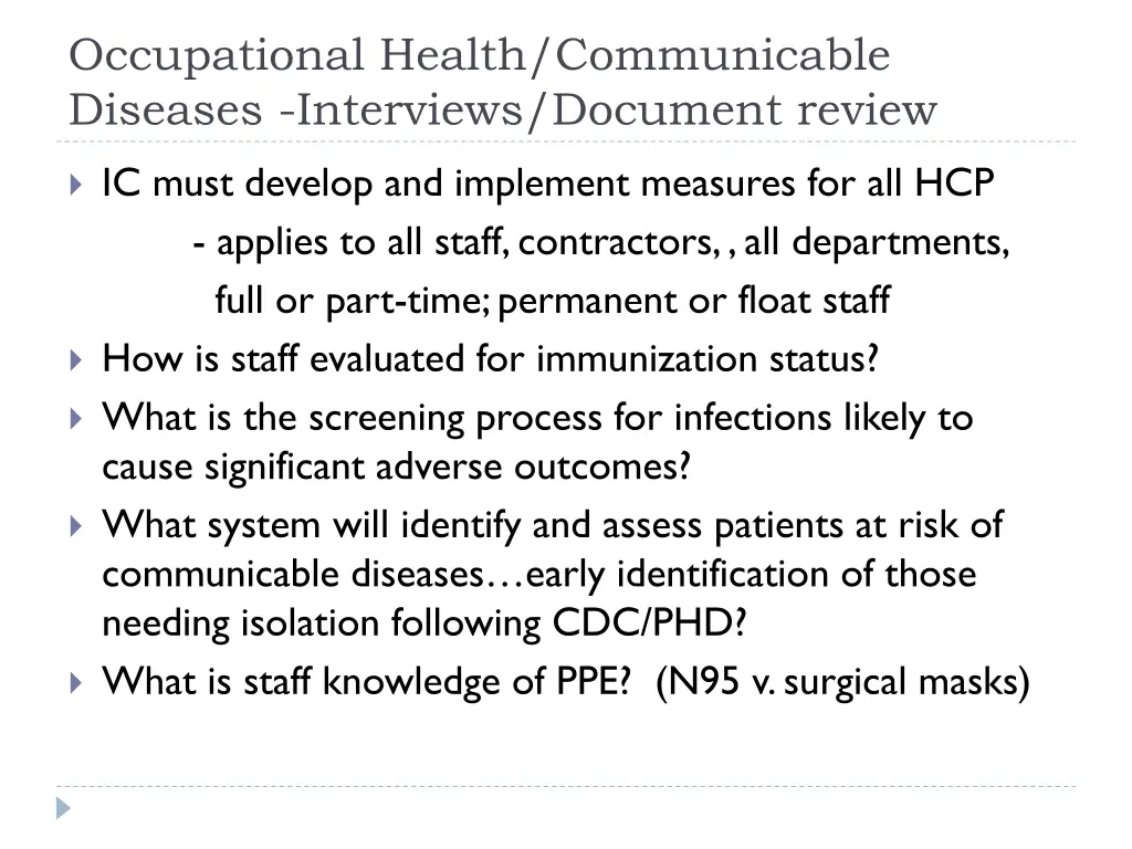occupational health communicable diseases