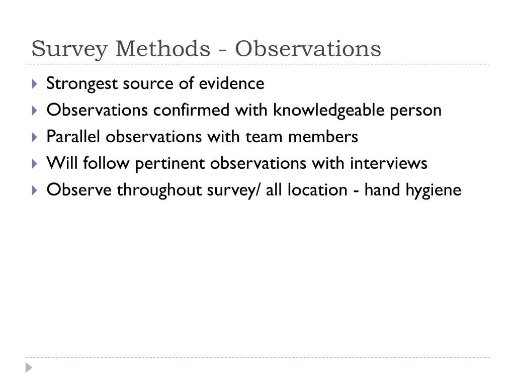 survey methods observations