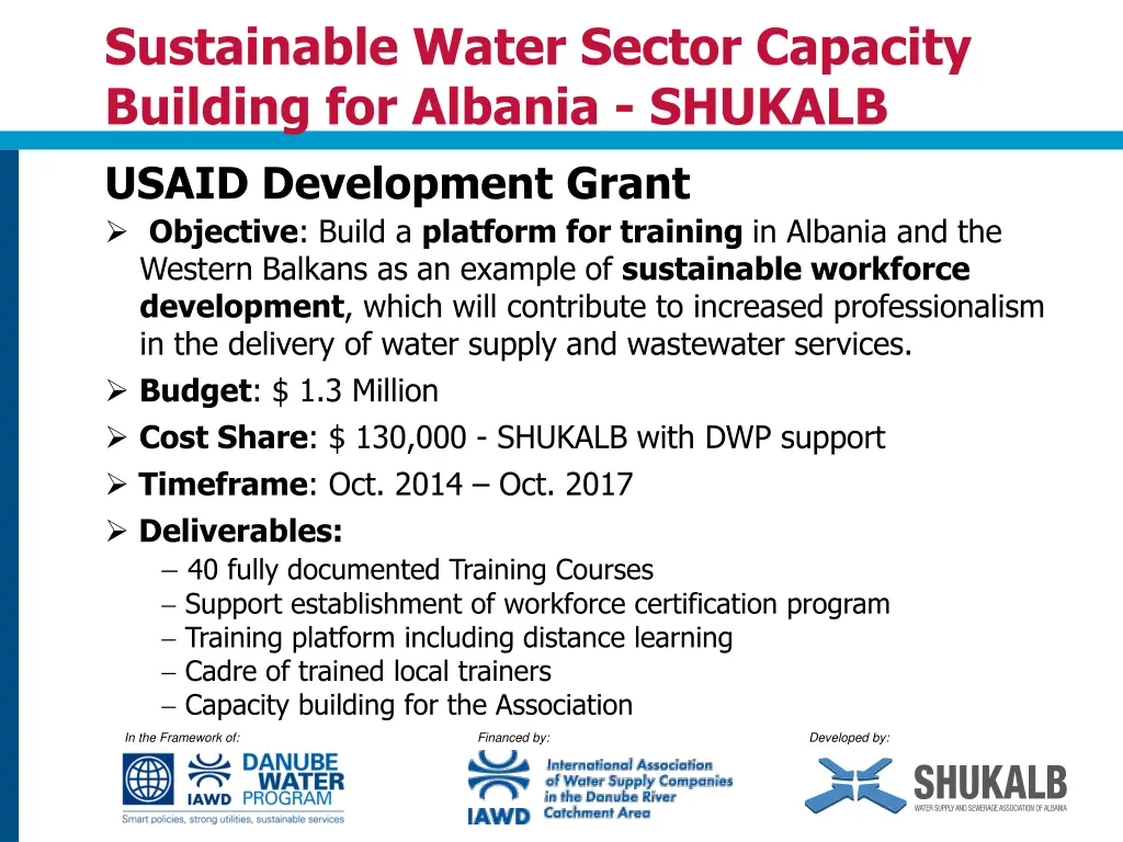 sustainable water sector capacity building