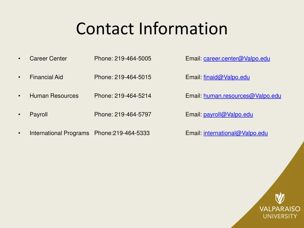 contact information