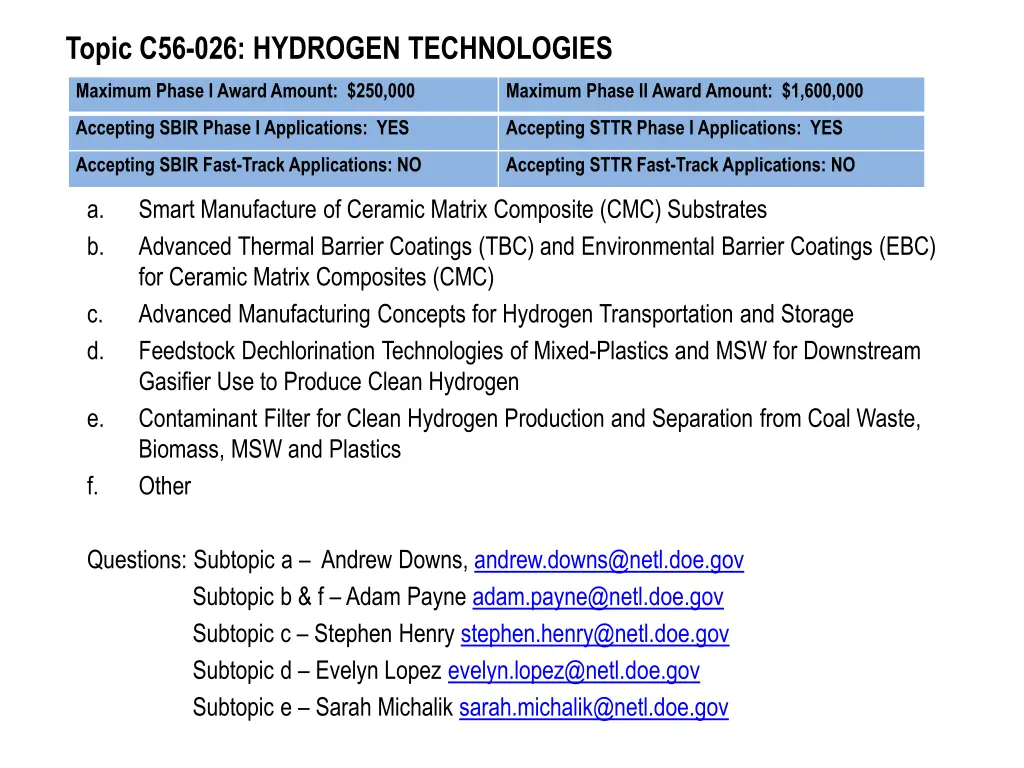 topic c56 026 hydrogen technologies