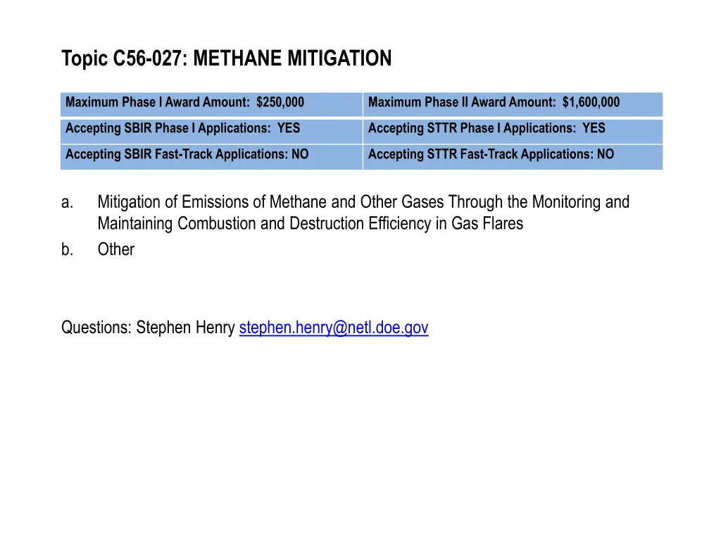 topic c56 027 methane mitigation