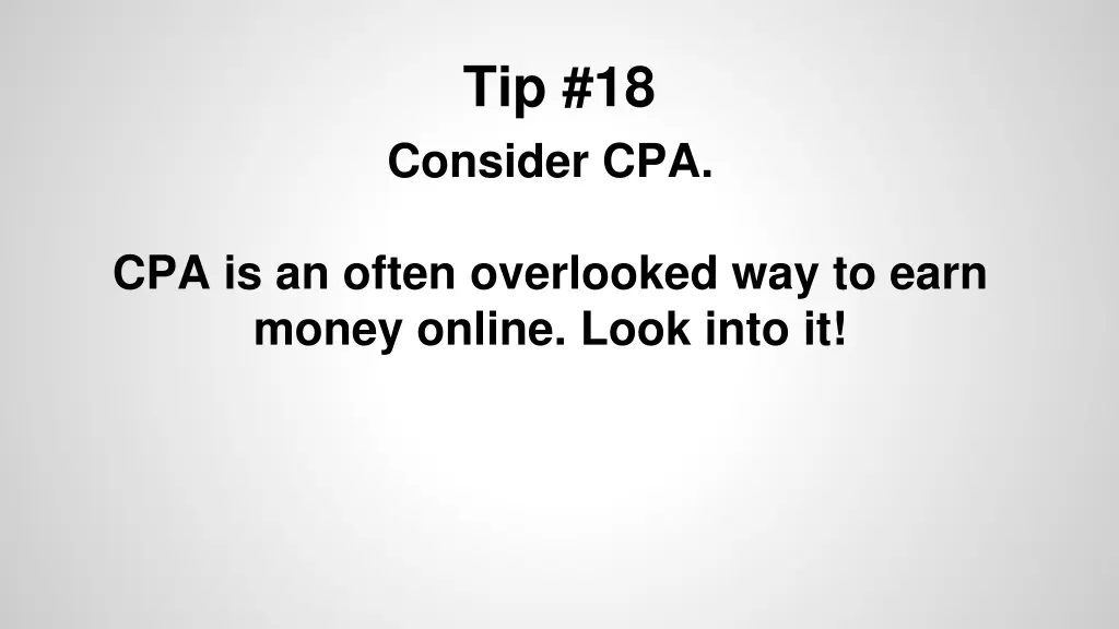 tip 18 consider cpa