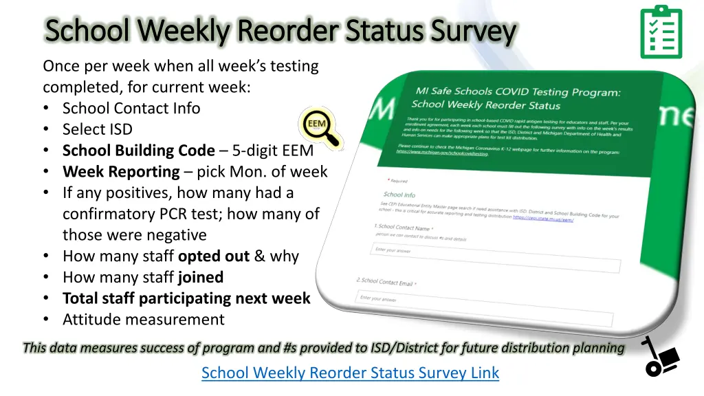 school weekly reorder status survey school weekly