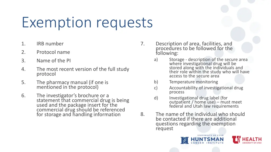exemption requests 2