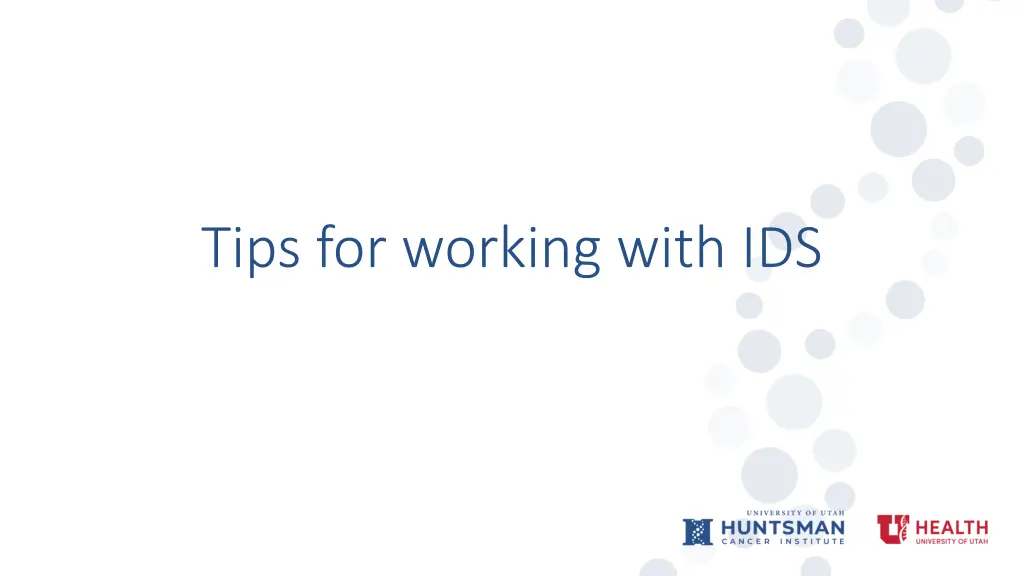tips for working with ids