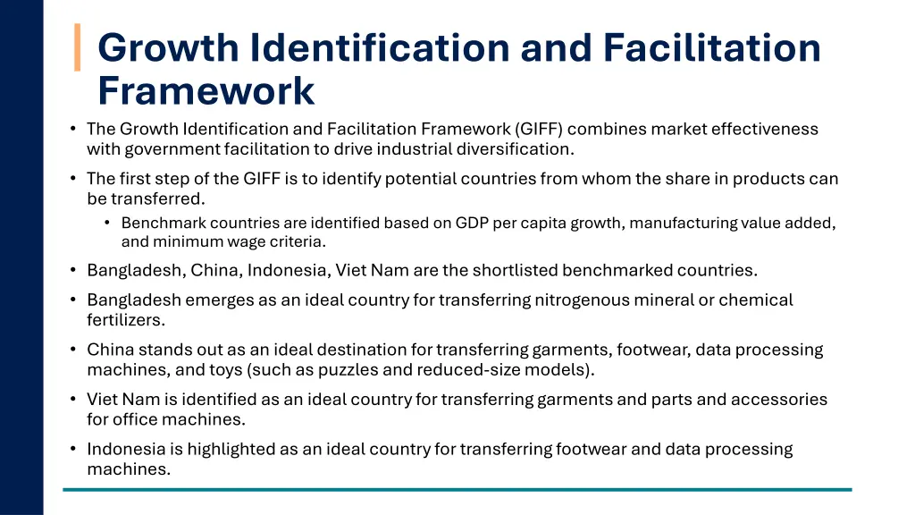 growth identification and facilitation framework