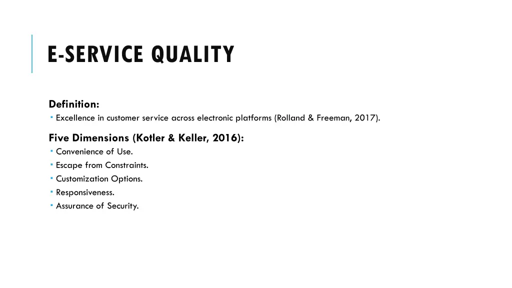 e service quality