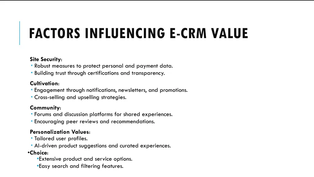 factors influencing e crm value 1