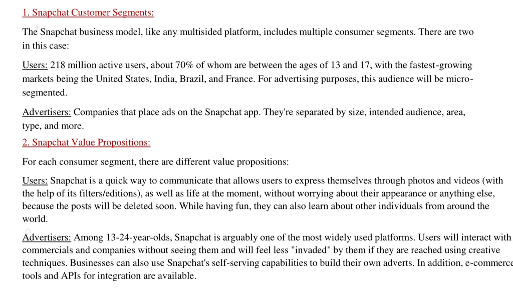 1 snapchat customer segments