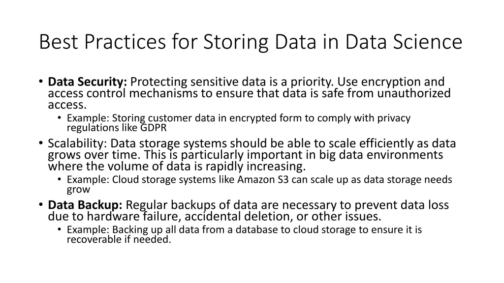 best practices for storing data in data science 1